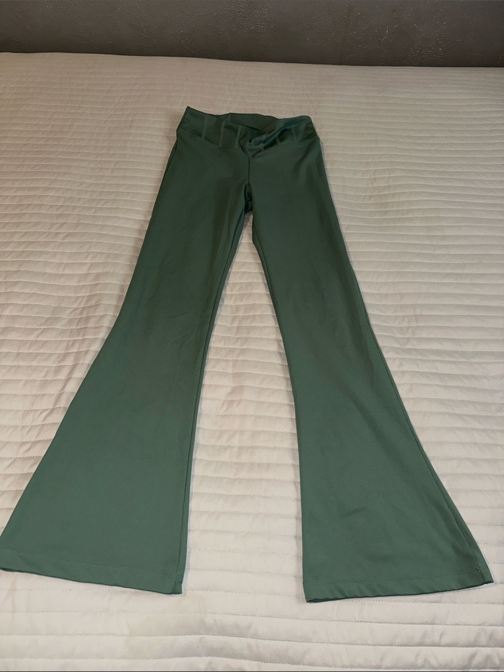 PINK Victoria's Secret Flared Leg Yoga Pants in Sage Green